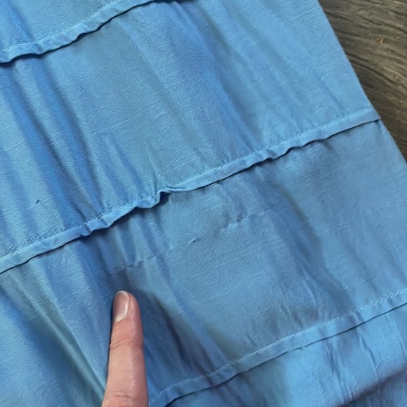 As-Is VTG 40s/50s Era Cornflower Blue Short Sleeve  Wiggle Dress Bow Like Detail - Picture 11 of 16